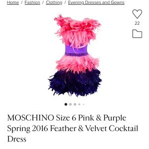 Moschino 2016 FEATHER Runway DRESS!